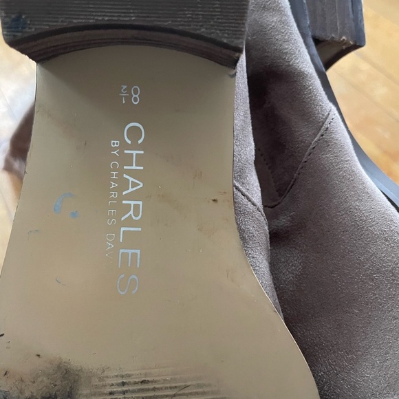 Women's Over-the-Knee Boots in gray small heel faux suede size 8.5 - Picture 9 of 12